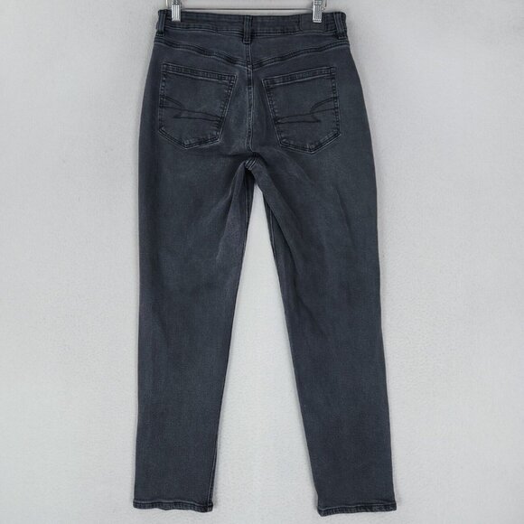 American Eagle Jeans Womens 6 Washed Black Mom Jean Stretch High Rise Denim - Picture 7 of 12